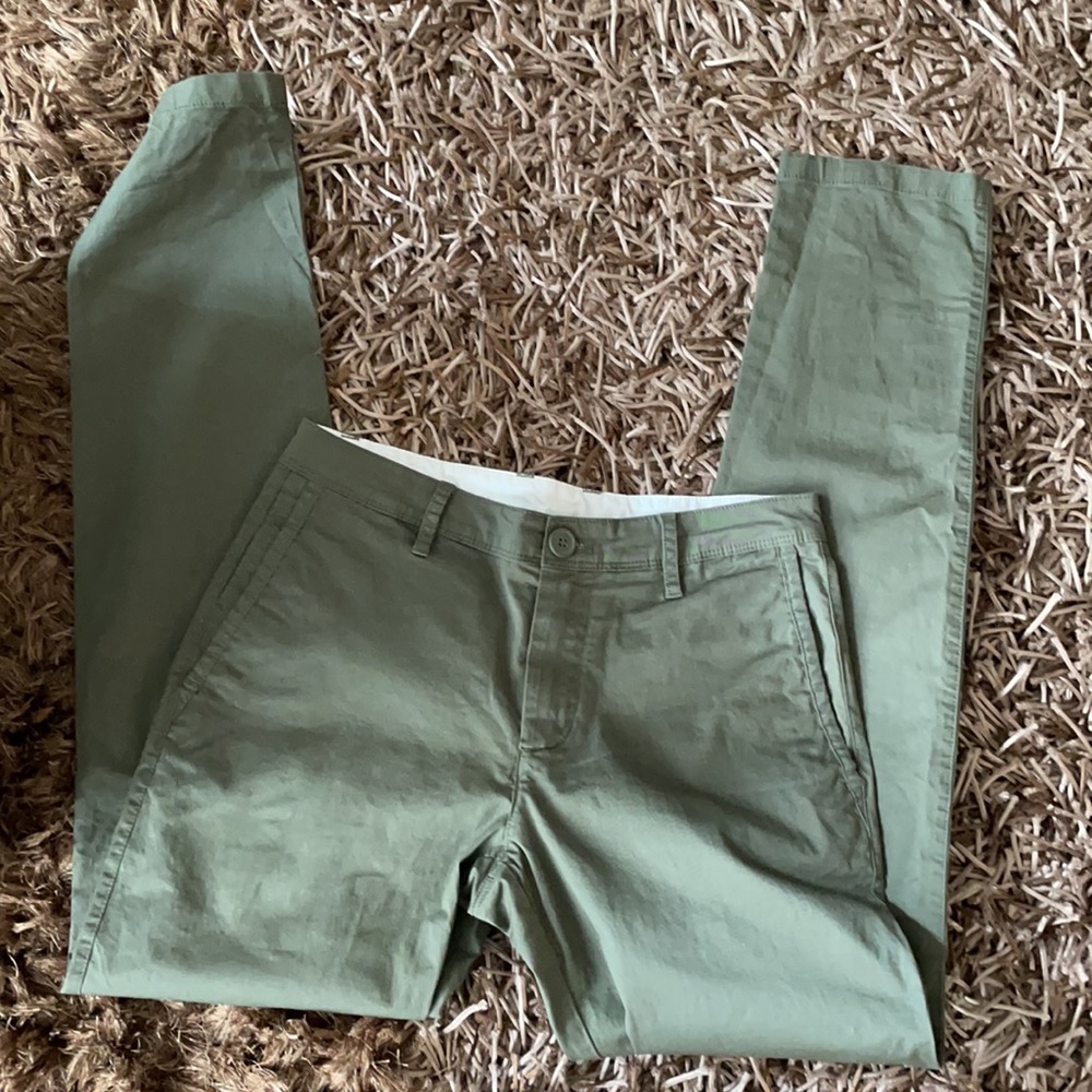 Armani Exchange Armani Exchange Men Slim Fit Chino Olive Pants,